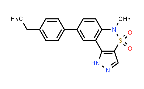 CAS No. 1426683-29-5, Pyrazolo[4,3-c][2,1]benzothiazine, 8-(4-ethylphenyl)-1,5-dihydro-5-methyl-, 4,4-dioxide