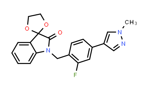 CAS No. 1426688-66-5, 1'-(2-fluoro-4-(1-methyl-1H-pyrazol-4-yl)benzyl)spiro[[1,3]dioxolane-2,3'-indolin]-2'-one