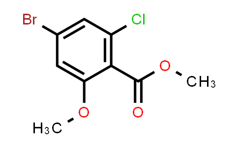 CAS No. 1427354-96-8, Benzoic acid, 4-bromo-2-chloro-6-methoxy-, methyl ester