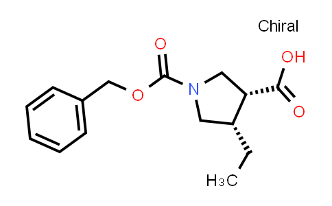 CAS No. 1428243-23-5, rel-(3R,4S)-1-[(Benzyloxy)carbonyl]-4-ethylpyrrolidine-3-carboxylic acid