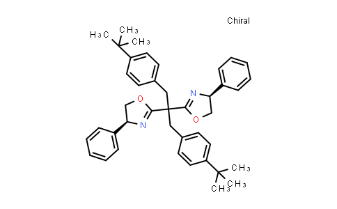 CAS No. 1428328-51-1, (4S,4'S)-2,2'-(1,3-bis(4-(tert-butyl)phenyl)propane-2,2-diyl)bis(4-phenyl-4,5-dihydrooxazole)