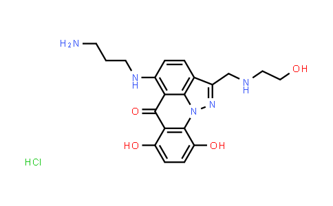 CAS No. 142853-70-1, 6H-Pyrazolo[4,5,1-de]acridin-6-one, 5-[(3-aminopropyl)amino]-7,10-dihydroxy-2-[[(2-hydroxyethyl)amino]methyl]-, monohydrochloride