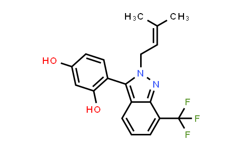 CAS No. 1429059-09-5, 1,3-Benzenediol, 4-[2-(3-methyl-2-buten-1-yl)-7-(trifluoromethyl)-2H-indazol-3-yl]-