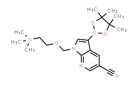 MC523372 | 1429906-71-7 | 3-(4,4,5,5-Tetramethyl-1,3,2-dioxaborolan-2-yl)-1-((2-(trimethylsilyl)ethoxy)methyl)-1H-pyrrolo[2,3-b]pyridine-5-carbonitrile