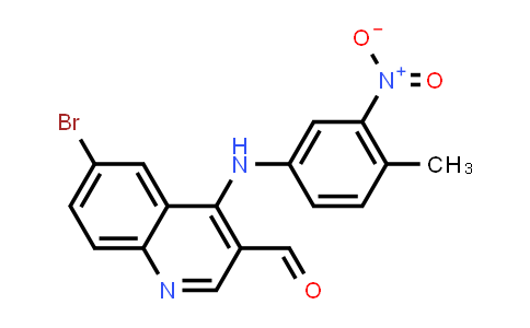 CAS No. 1431510-26-7, 6-Bromo-4-((4-methyl-3-nitrophenyl)amino)quinoline-3-carbaldehyde