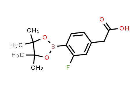 CAS No. 1431548-94-5, 2-(3-Fluoro-4-(4,4,5,5-tetramethyl-1,3,2-dioxaborolan-2-yl)phenyl)acetic acid