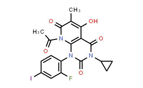 CAS No. 1431697-95-8, 8-Acetyl-3-cyclopropyl-1-(2-fluoro-4-iodophenyl)-5-hydroxy-6-methylpyrido[2,3-d]pyrimidine-2,4,7(1H,3H,8H)-trione