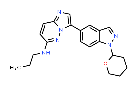 CAS No. 1431698-03-1, N-propyl-3-(1-(tetrahydro-2H-pyran-2-yl)-1H-indazol-5-yl)imidazo[1,2-b]pyridazin-6-amine