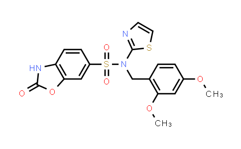 CAS No. 1432515-21-3, N-(2,4-dimethoxybenzyl)-2-oxo-N-(thiazol-2-yl)-2,3-dihydrobenzo[d]oxazole-6-sulfonamide