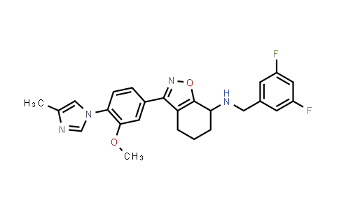 CAS No. 1433663-97-8, N-(3,5-difluorobenzyl)-3-(3-methoxy-4-(4-methyl-1H-imidazol-1-yl)phenyl)-4,5,6,7-tetrahydrobenzo[d]isoxazol-7-amine