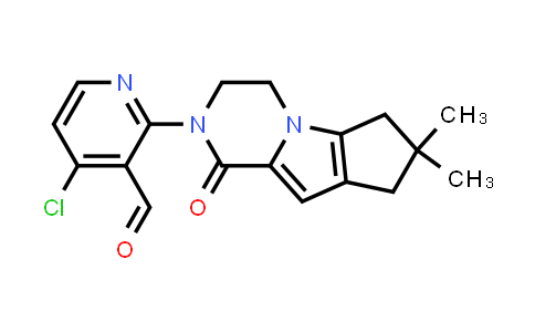 CAS No. 1434050-55-1, 4-Chloro-2-(1,3,4,6,7,8-hexahydro-7,7-dimethyl-1-oxo-2H-cyclopenta[4,5]pyrrolo[1,2-a]pyrazin-2-yl)-3-pyridinecarboxaldehyde