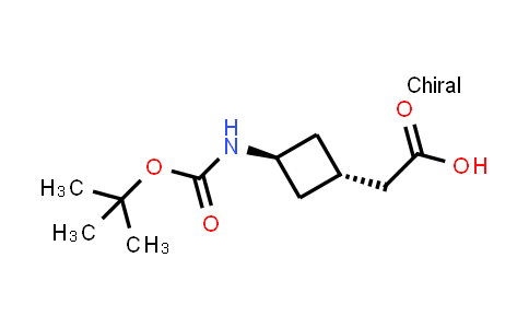 CAS No. 1434142-05-8, 2-(trans-3-((tert-Butoxycarbonyl)amino)cyclobutyl)acetic acid