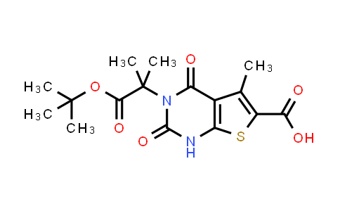 CAS No. 1434643-23-8, 3-(1-(tert-Butoxy)-2-methyl-1-oxopropan-2-yl)-5-methyl-2,4-dioxo-1,2,3,4-tetrahydrothieno[2,3-d]pyrimidine-6-carboxylic acid