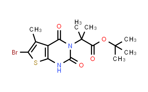CAS No. 1434643-33-0, tert-Butyl 2-(6-bromo-5-methyl-2,4-dioxo-1,4-dihydrothieno[2,3-d]pyrimidin-3(2H)-yl)-2-methylpropanoate