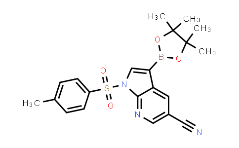 CAS No. 1434747-57-5, 1-[(4-Methylphenyl)sulfonyl]-3-(4,4,5,5-tetramethyl-1,3,2-dioxaborolan-2-yl)-1H-pyrrolo[2,3-b]pyridine-5-carbonitrile