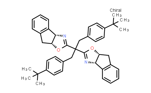 CAS No. 1435467-28-9, (3aS,3a'S,8aR,8a'R)-2,2'-(1,3-Bis(4-(tert-butyl)phenyl)propane-2,2-diyl)bis(3a,8a-dihydro-8H-indeno[1,2-d]oxazole)