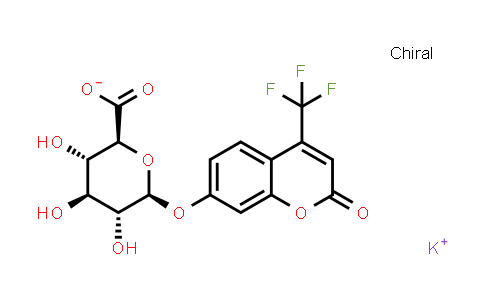 CAS No. 143547-78-8, Potassium (2S,3S,4S,5R,6S)-3,4,5-trihydroxy-6-((2-oxo-4-(trifluoromethyl)-2H-chromen-7-yl)oxy)tetrahydro-2H-pyran-2-carboxylate