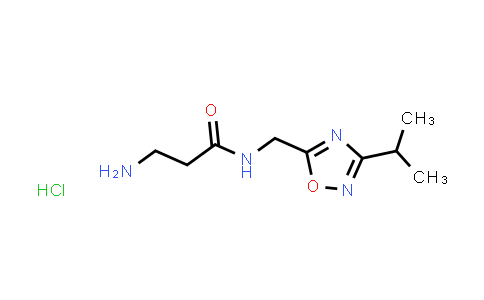 CAS No. 1435803-86-3, 3-Amino-N-((3-isopropyl-1,2,4-oxadiazol-5-yl)methyl)propanamide hydrochloride