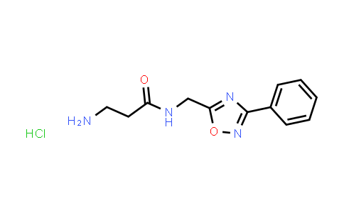 CAS No. 1435804-09-3, 3-Amino-N-((3-phenyl-1,2,4-oxadiazol-5-yl)methyl)propanamide hydrochloride