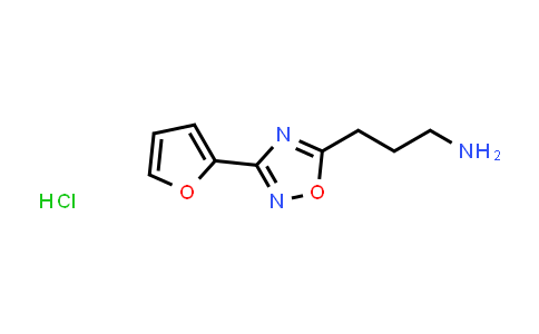 CAS No. 1435804-19-5, 3-(3-(Furan-2-yl)-1,2,4-oxadiazol-5-yl)propan-1-amine hydrochloride