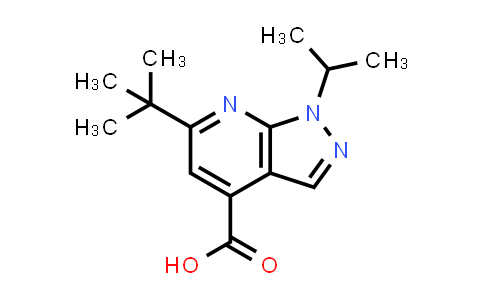 CAS No. 1437458-13-3, 6-(tert-Butyl)-1-isopropyl-1H-pyrazolo[3,4-b]pyridine-4-carboxylic acid