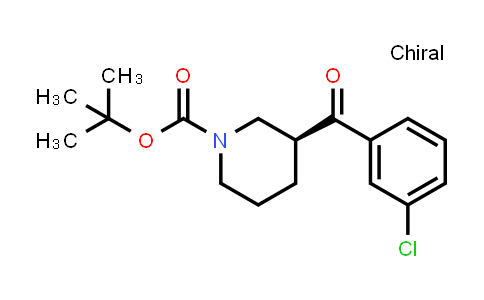 CAS No. 1438393-11-3, (S)-tert-butyl 3-(3-chlorobenzoyl)piperidine-1-carboxylate