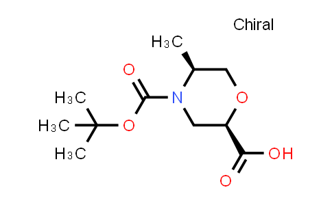 CAS No. 1439319-94-4, (2R,5S)-4-(tert-butoxycarbonyl)-5-methylmorpholine-2-carboxylic acid