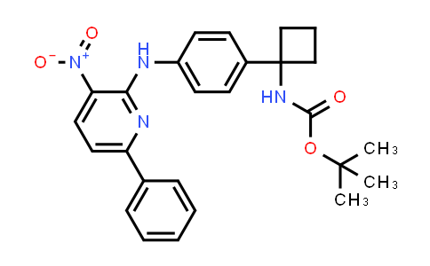 CAS No. 1439394-28-1, tert-Butyl [1-[4-[(3-nitro-6-phenylpyridin-2-yl)amino]phenyl]cyclobutyl]carbamate