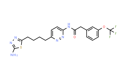 CAS No. 1439399-45-7, N-[6-[4-(5-Amino-1,3,4-thiadiazol-2-yl)butyl]-3-pyridazinyl]-3-(trifluoromethoxy)benzeneacetamide