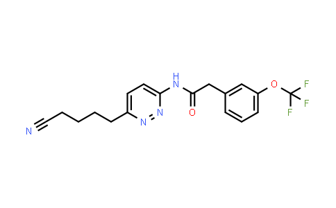 CAS No. 1439400-48-2, N-[6-(4-Cyanobutyl)-3-pyridazinyl]-3-(trifluoromethoxy)benzeneacetamide