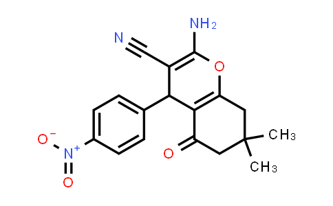 CAS No. 144036-35-1, 2-Amino-7,7-dimethyl-4-(4-nitrophenyl)-5-oxo-5,6,7,8-tetrahydro-4H-chromene-3-carbonitrile