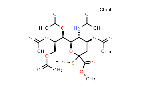 CAS No. 144240-36-8, (1S,2R)-1-((2R,3R,4S)-3-Acetamido-4-acetoxy-6-(methoxycarbonyl)-6-(methylthio)tetrahydro-2H-pyran-2-yl)propane-1,2,3-triyl triacetate