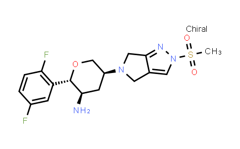 CAS No. 1443380-88-8, (2S,3R,5S)-2-(2,5-Difluorophenyl)-5-[2-(methylsulfonyl)-2,6-dihydropyrrolo[3,4-c]pyrazol-5(4H)-yl]tetrahydro-2H-pyran-3-amine