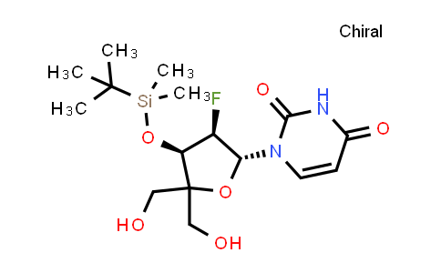 MC524070 | 1445379-61-2 | 1-((2R,3R,4R)-4-((tert-butyldimethylsilyl)oxy)-3-fluoro-5,5-bis(hydroxymethyl)tetrahydrofuran-2-yl)pyrimidine-2,4(1H,3H)-dione