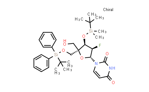 CAS No. 1445379-64-5, Uridine, 2'-deoxy-3'-O-[(1,1-dimethylethyl)dimethylsilyl]-5'-O-[(1,1-dimethylethyl)diphenylsilyl]-2'-fluoro-4'-C-(hydroxymethyl)-