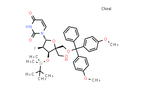 DY524075 | 1445387-00-7 | Uridine, 4'-C-[[bis(4-methoxyphenyl)phenylmethoxy]methyl]-2'-deoxy-3'-O-[(1,1-dimethylethyl)dimethylsilyl]-2'-fluoro-