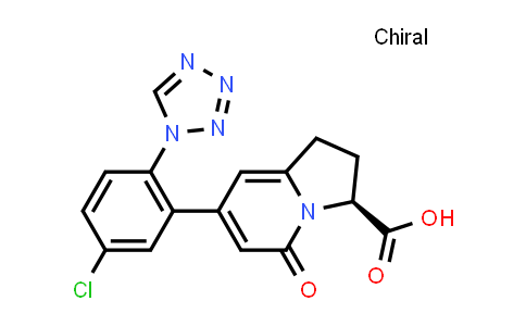 CAS No. 1445865-60-0, (S)-7-(5-Chloro-2-(1H-tetrazol-1-yl)phenyl)-5-oxo-1,2,3,5-tetrahydroindolizine-3-carboxylic acid