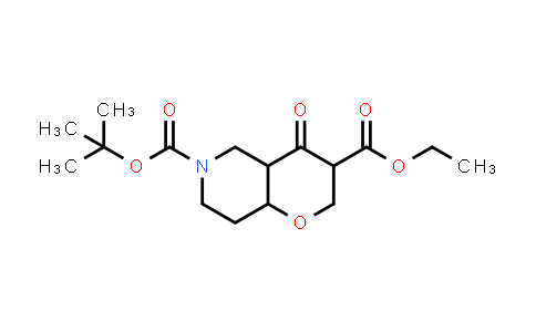 CAS No. 1445950-95-7, 6-(tert-Butyl) 3-ethyl 4-oxohexahydro-2H-pyrano[3,2-c]pyridine-3,6(5H)-dicarboxylate
