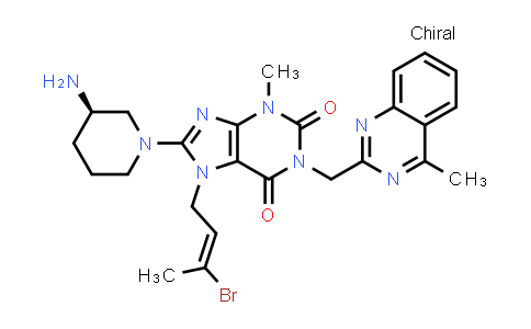 CAS No. 1446263-39-3, (R,E)-8-(3-aminopiperidin-1-yl)-7-(3-bromobut-2-en-1-yl)-3-methyl-1-((4-methylquinazolin-2-yl)methyl)-1H-purine-2,6(3H,7H)-dione