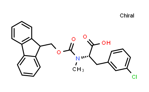 CAS No. 1446478-28-9, (S)-2-((((9H-Fluoren-9-yl)methoxy)carbonyl)(methyl)amino)-3-(3-chlorophenyl)propanoic acid
