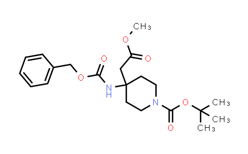 CAS No. 1447606-52-1, tert-Butyl 4-(((benzyloxy)carbonyl)amino)-4-(2-methoxy-2-oxoethyl)piperidine-1-carboxylate