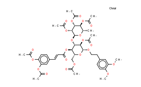 CAS No. 144765-80-0, β-D-Glucopyranoside, 2-(3,4-dimethoxyphenyl)ethyl 3-O-(2,3,4-tri-O-acetyl-6-deoxy-α-L-mannopyranosyl)-, 2,6-diacetate 4-[3-[3,4-bis(acetyloxy)phenyl]-2-propenoate], (E)-