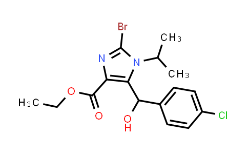 CAS No. 1448869-68-8, Ethyl 2-bromo-5-((4-chlorophenyl)(hydroxy)methyl)-1-isopropyl-1H-imidazole-4-carboxylate