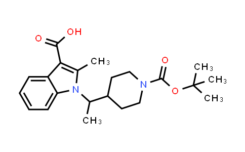 CAS No. 1450658-93-1, 1H-Indole-3-carboxylic acid, 1-[1-[1-[(1,1-dimethylethoxy)carbonyl]-4-piperidinyl]ethyl]-2-methyl-
