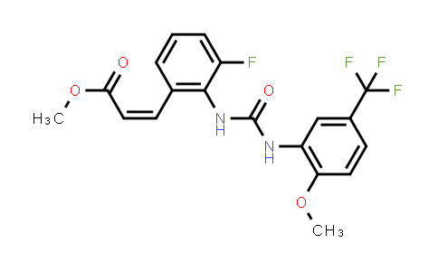 CAS No. 1450883-22-3, 2-Propenoic acid, 3-[3-fluoro-2-[[[[2-methoxy-5-(trifluoromethyl)phenyl]amino]carbonyl]amino]phenyl]-, methyl ester, (2Z)-