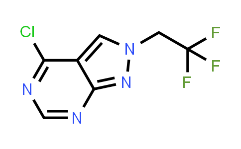 CAS No. 1450917-13-1, 4-Chloro-2-(2,2,2-trifluoroethyl)-2H-pyrazolo[3,4-d]pyrimidine
