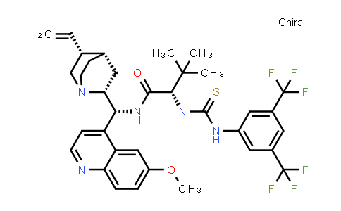 CAS No. 1451051-04-9, (2S)-2-[[[[3,5-Bis(trifluoromethyl)phenyl]amino]thioxomethyl]amino]-N-[(9R)-6'-methoxycinchonan-9-yl]-3,3-dimethylbutanamide
