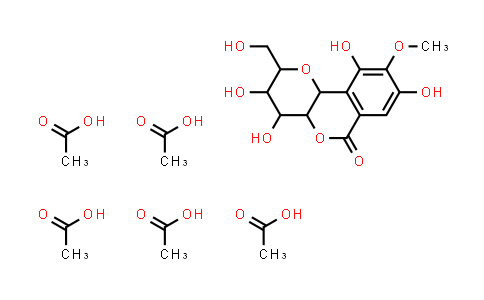 CAS No. 14531-47-6, Pyrano[3,2-c][2]benzopyran-6(2H)-one, 3,4,4a,10b-tetrahydro-3,4,8,10-tetrahydroxy-2-(hydroxymethyl)-9-methoxy-, pentaacetate