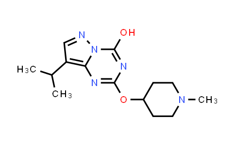 CAS No. 1453187-13-7, 8-Isopropyl-2-((1-methylpiperidin-4-yl)oxy)pyrazolo[1,5-a][1,3,5]triazin-4-ol
