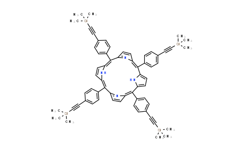 CAS No. 145362-97-6, 5,10,15,20-Tetrakis[4-[2-(trimethylsilyl)ethynyl]phenyl]-21H,23H-porphine